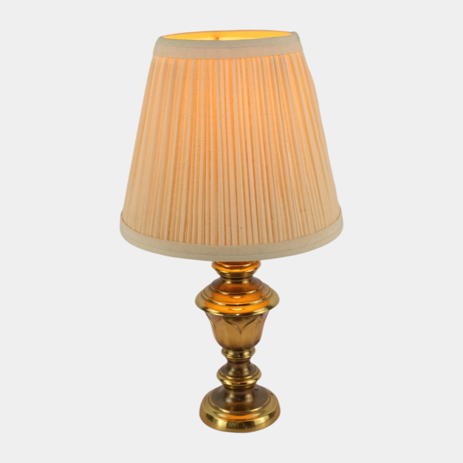 Mid Century Modern Brass Table Lamp With Tapered Drum Shade Contemporary Accent Lighting (1 of 7)