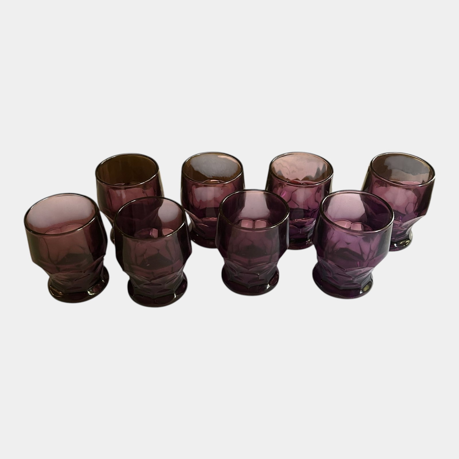 Anchor Hocking Mid Century Purple Amethyst Georgian Tumblers Drinking Glasses (1 of 3)