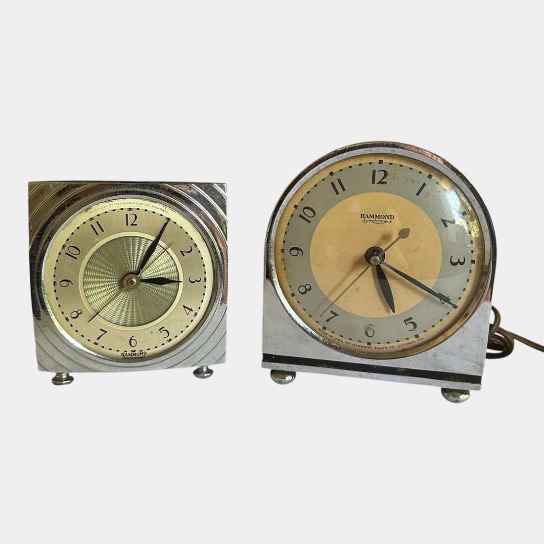 Hammond Synchronous 1940s Mid Century Modern Chrome Electric Desk Clocks (1 of 7)