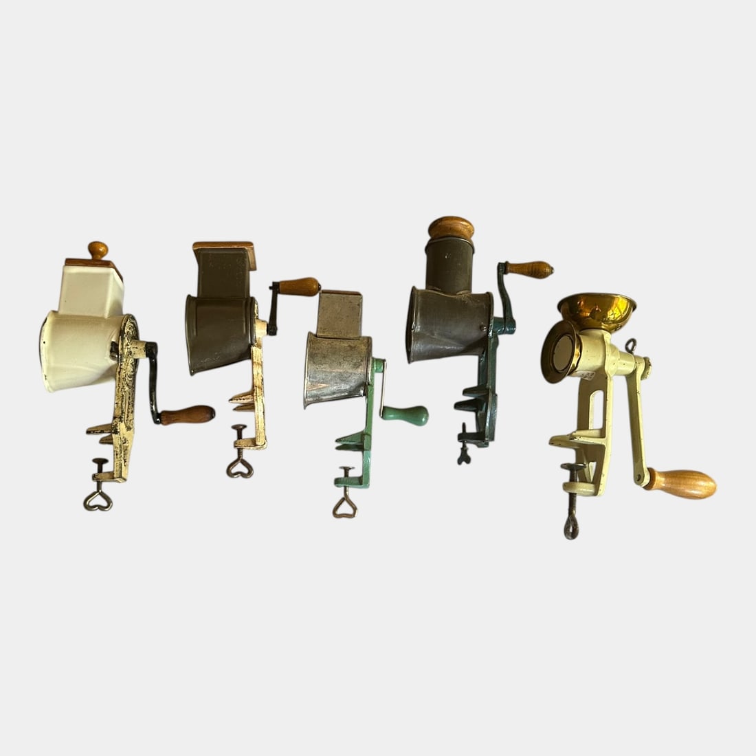 Harras, Perfect, Mapleton's, & Other Cast Iron Frame Hand Crank Table Mount Grinders: Professional, fast, and affordable in house shipping available for all items. For higher resolution images please visit bid.craftedauctions.com Harras, Perfect, Mapleton's, & Other Cast Iron Frame Han