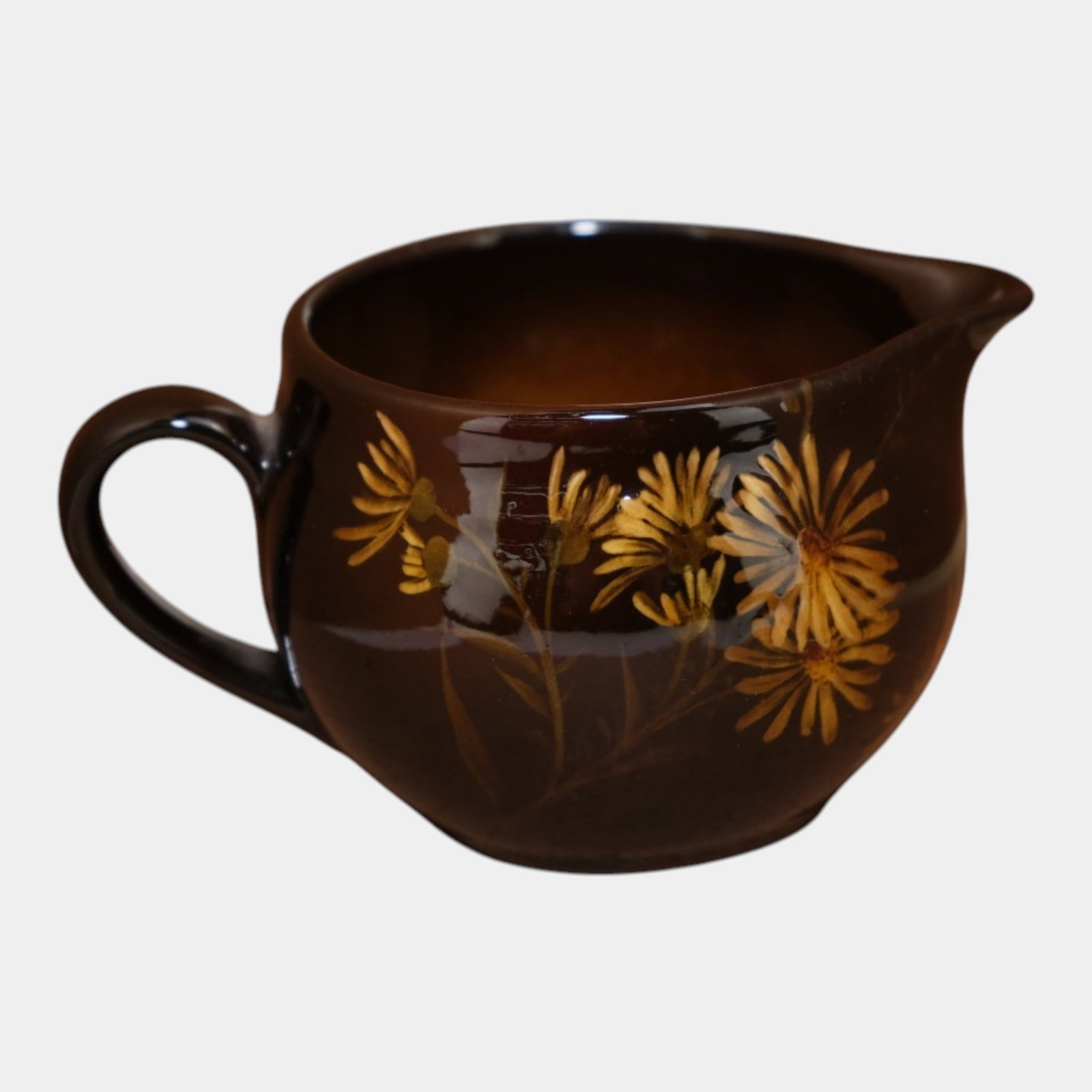 Rookwood 1898 Brown Standard Glaze Floral Decorated Art Pottery Creamer 554 Sara Sax: Professional, fast, and affordable in house shipping available for all items. For higher resolution images please visit bid.craftedauctions.com Rookwood 1898 Brown Standard Glaze Floral Decorated Art 