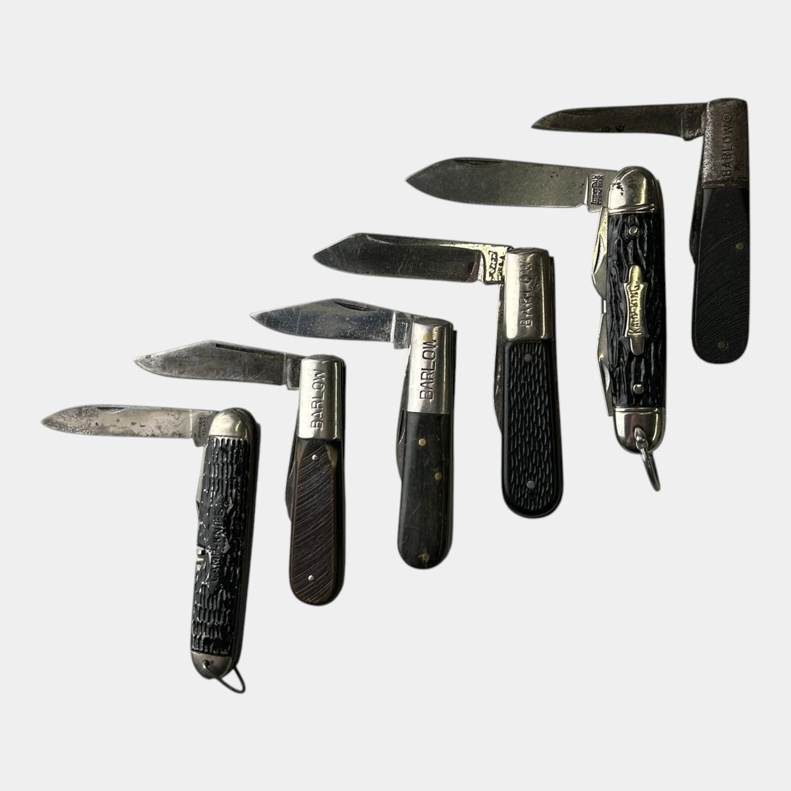 Imperial, Barlow, Kamp King, Camco, & Other Black Wooden Handle Folding Pocket Knives (1 of 12)