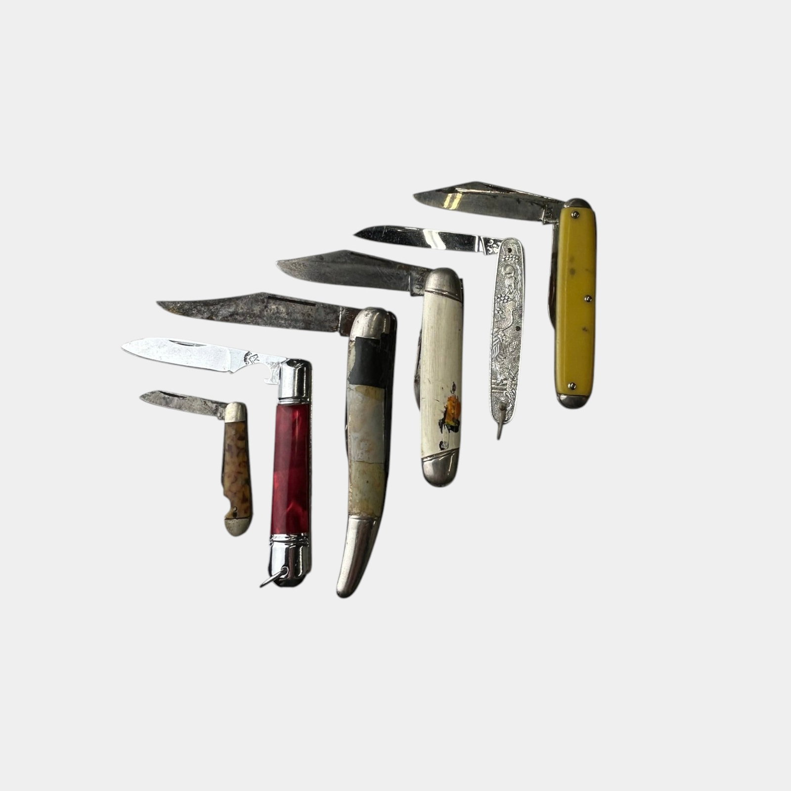 Imperial & Other Vintage Folding Pocket Knives Bone Wood Celluloid Handles (1 of 13)