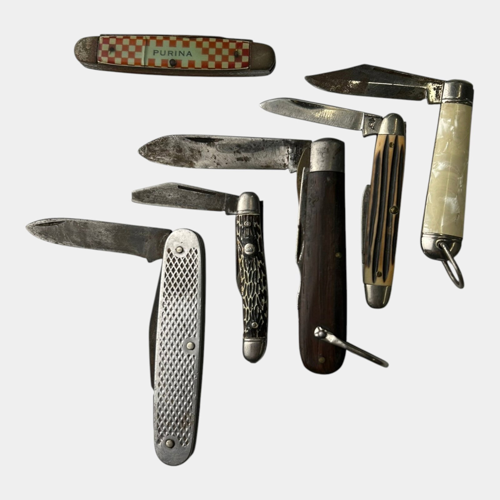 Kutmaster, Queen Cutlery, Imperial, Purina, & Other Decorative Handle Folding Pocket Knives (1 of 8)