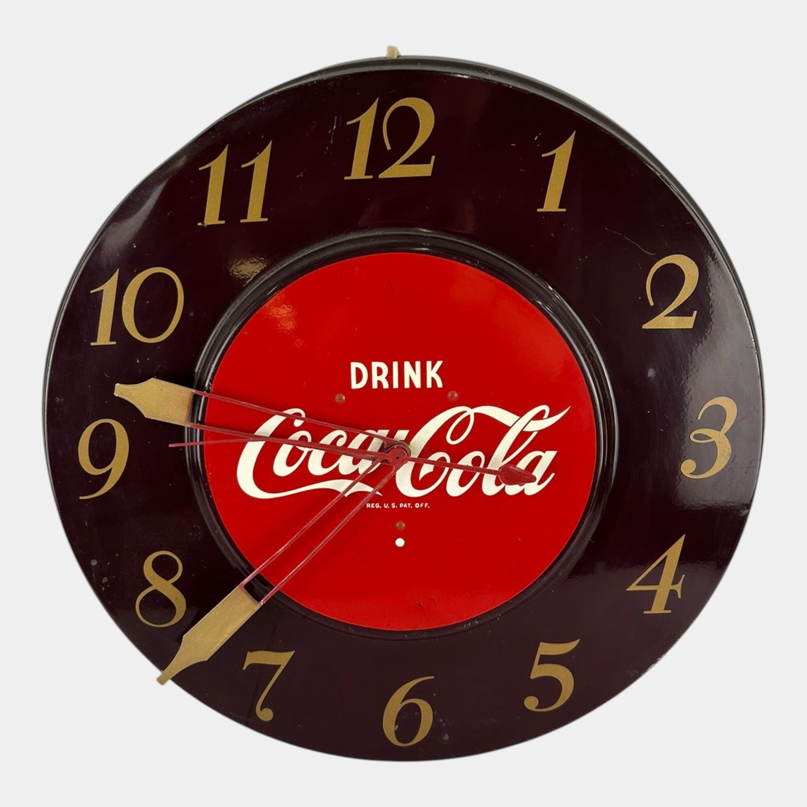 Coca Cola Co. 1950s Mid Century Modern Round Advertising Electric Wall Clock (1 of 5)