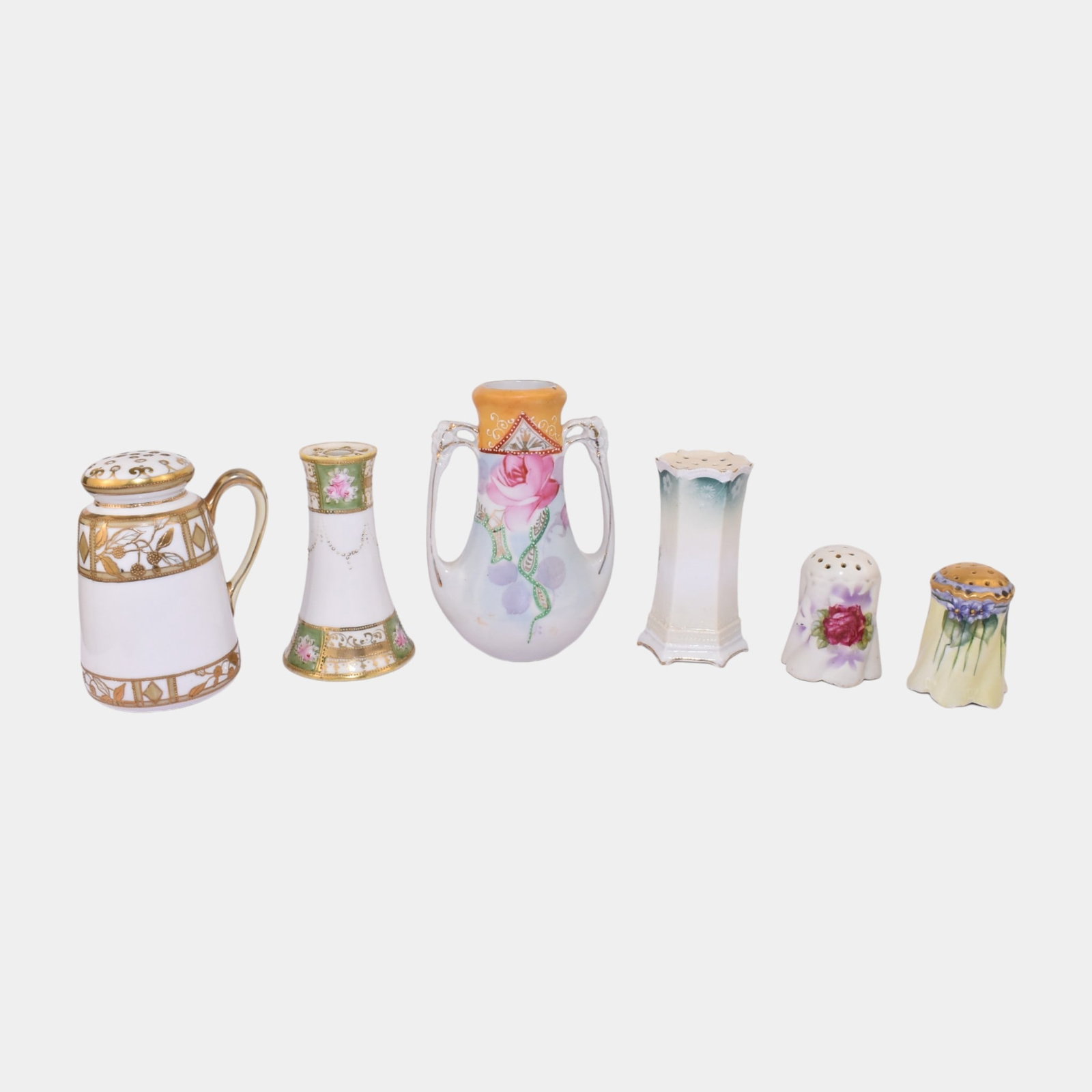 Morimura Brothers RS Prussia Hand Painted Porcelain Vases Salt & Pepper Shakers (1 of 3)