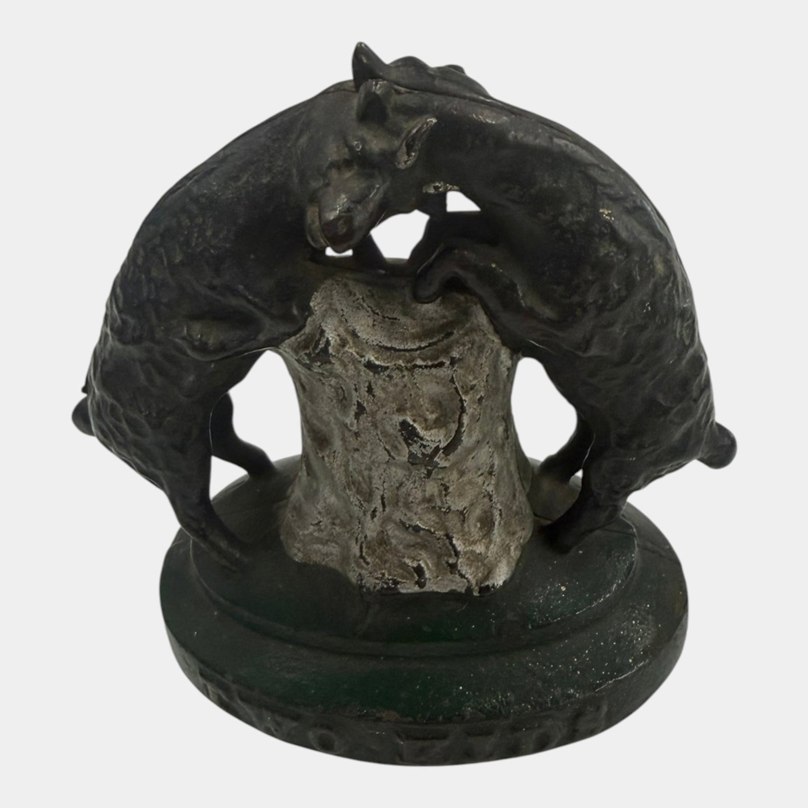 J.M Harper Co. 1900s Cast Iron Goats Butting Heads"Two Kids" Still Bank (1 of 6)