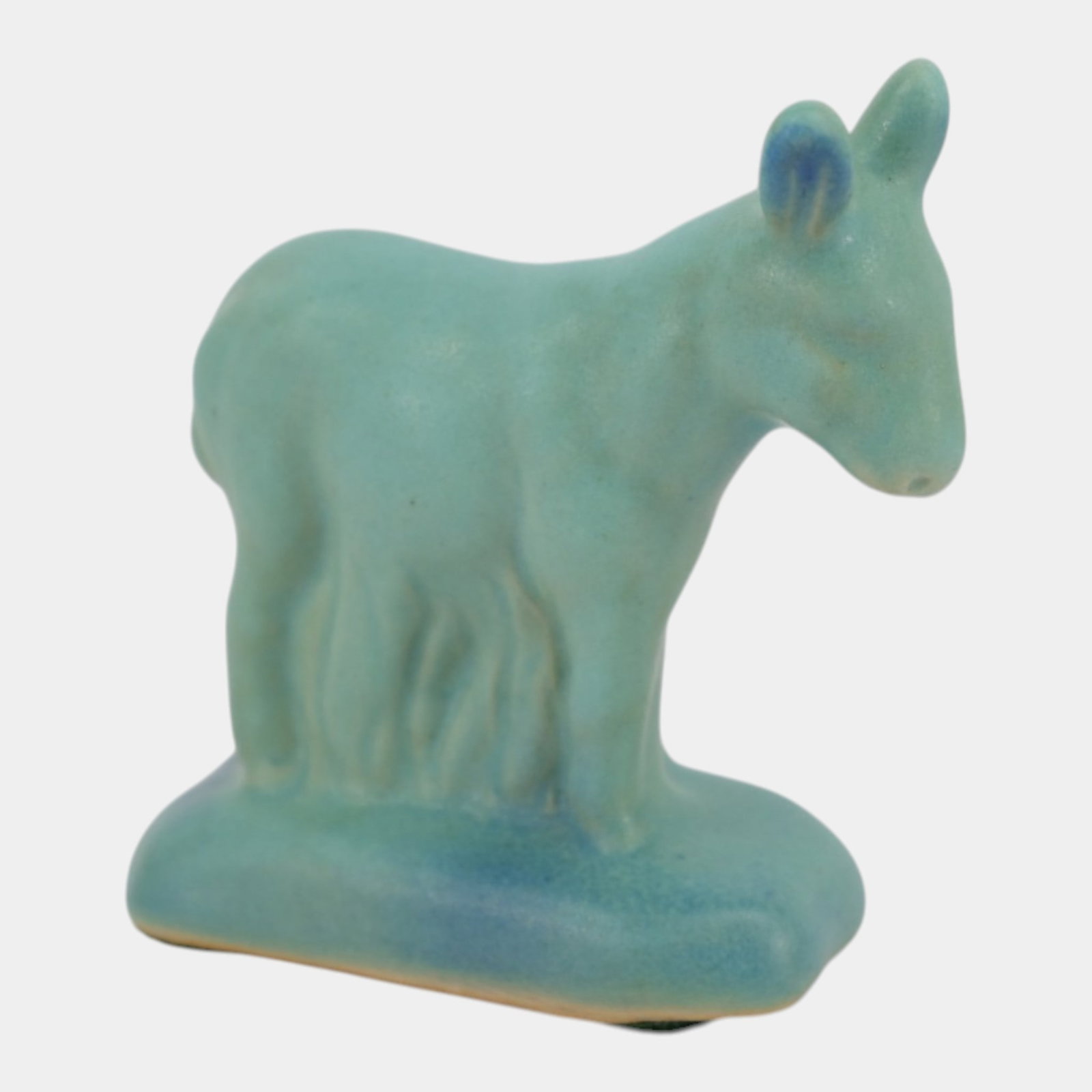 Van Briggle Vintage Arts And Crafts Pottery Blue Donkey Paperweight Figurine: Professional, fast, and affordable in house shipping available for all items. For higher resolution images please visit bid.craftedauctions.com Van Briggle Vintage Arts And Crafts Pottery Blue Donkey 