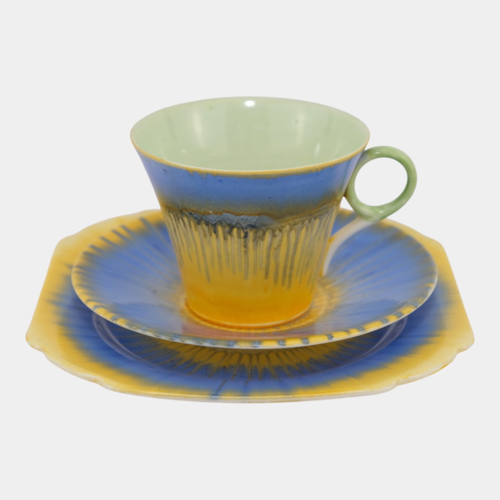 Shelley China England Vintage "Harmony" Drip Ware Cup & Saucer Tea Trio Set (1 of 7)