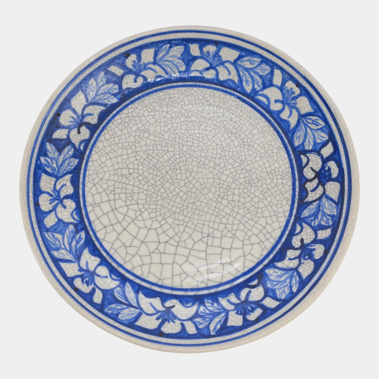 Dedham Pottery 1929-1943 Arts And Crafts Blue Azalea Floral Ceramic Plate (1 of 6)