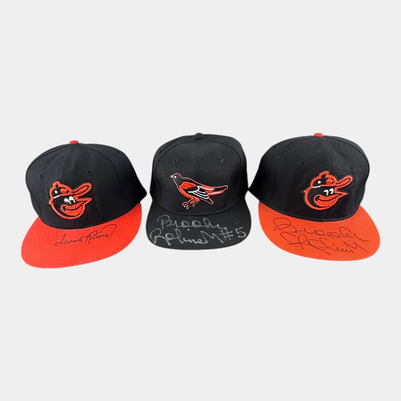 Frank Robinson & Brooks Robinson Hand Signed Autographed Baltimore Orioles MLB Baseball Hats (1 of 16)