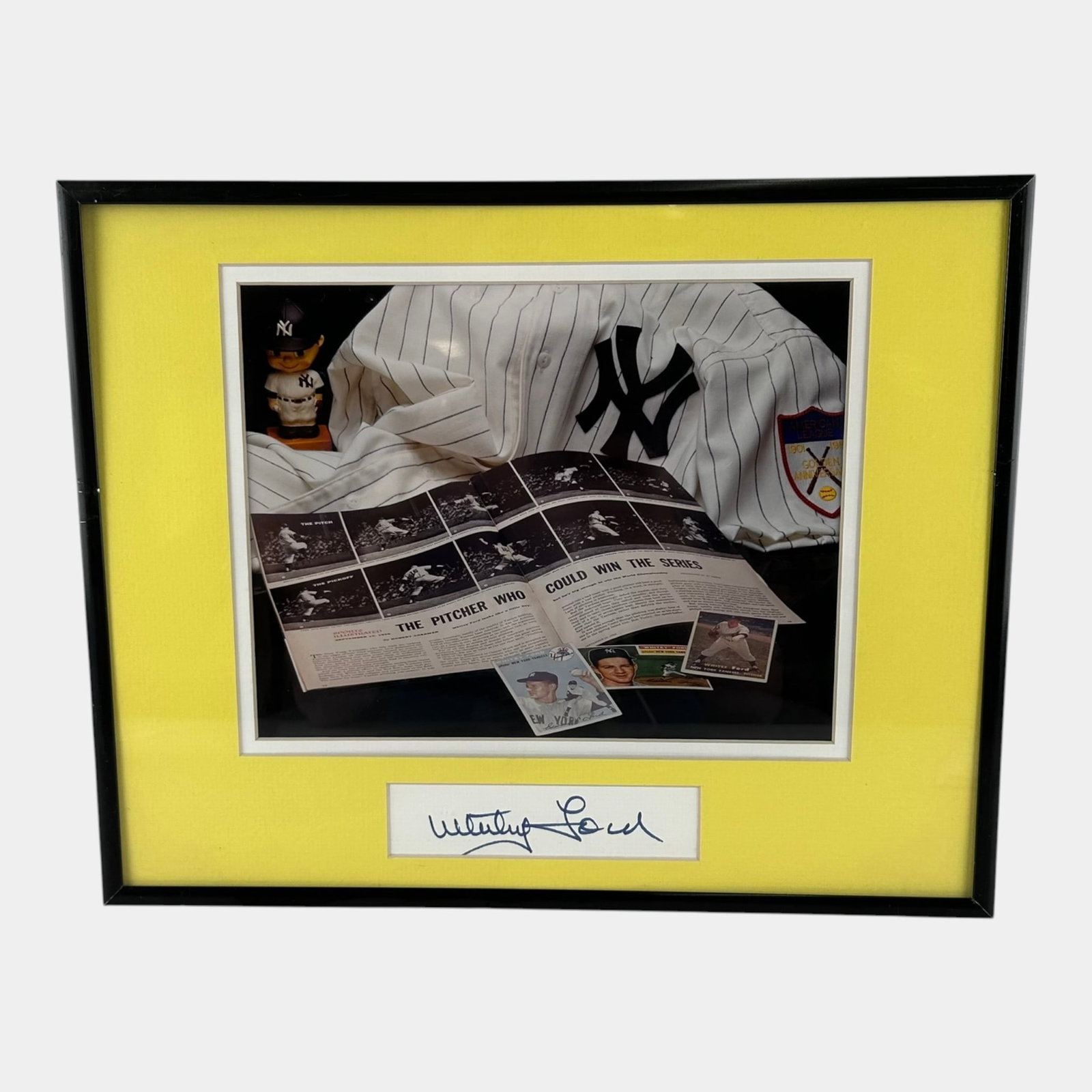 Whitey Ford New York Yankees Hand Signed Autographed New York Yankees Baseball Framed Picture (1 of 3)