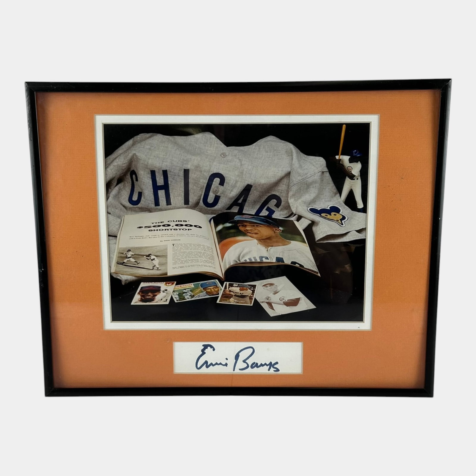 Ernie Banks Hand Signed Autographed Chicago Cubs Baseball Framed Picture: Professional, fast, and affordable in house shipping available for all items. For higher resolution images please visit bid.craftedauctions.com Ernie Banks Hand Signed Autographed Chicago Cubs Basebal