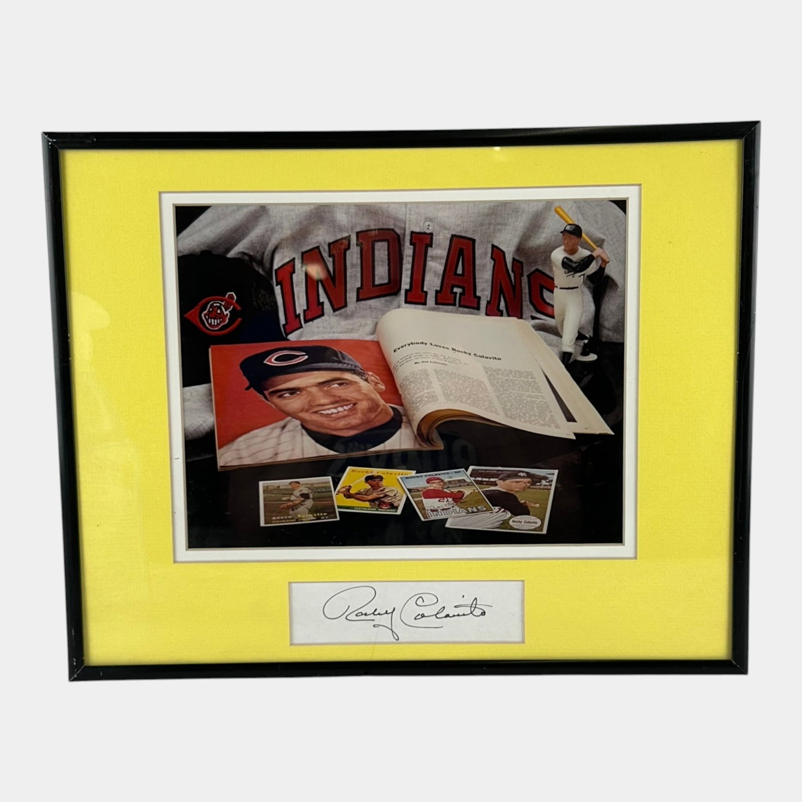 Rocky Colavito Hand Signed Autographed Framed & Matted Cleveland Indians Photograph: Professional, fast, and affordable in house shipping available for all items. For higher resolution images please visit bid.craftedauctions.com Rocky Colavito Hand Signed Autographed Framed & Matted C