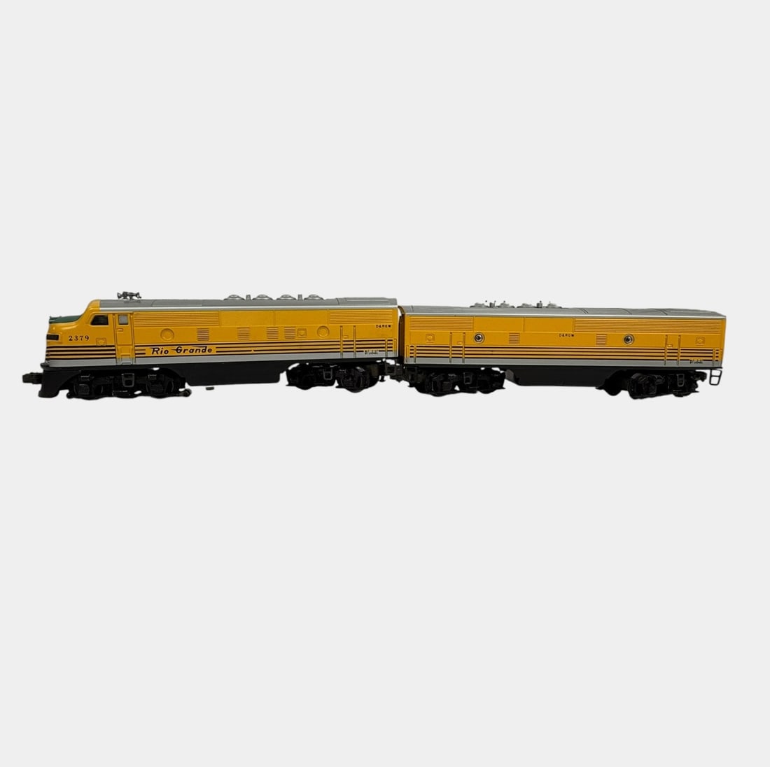 Lionel Trains Post War Yellow Black Rio Grande 2379 Locomotive Train Engine Set (1 of 4)