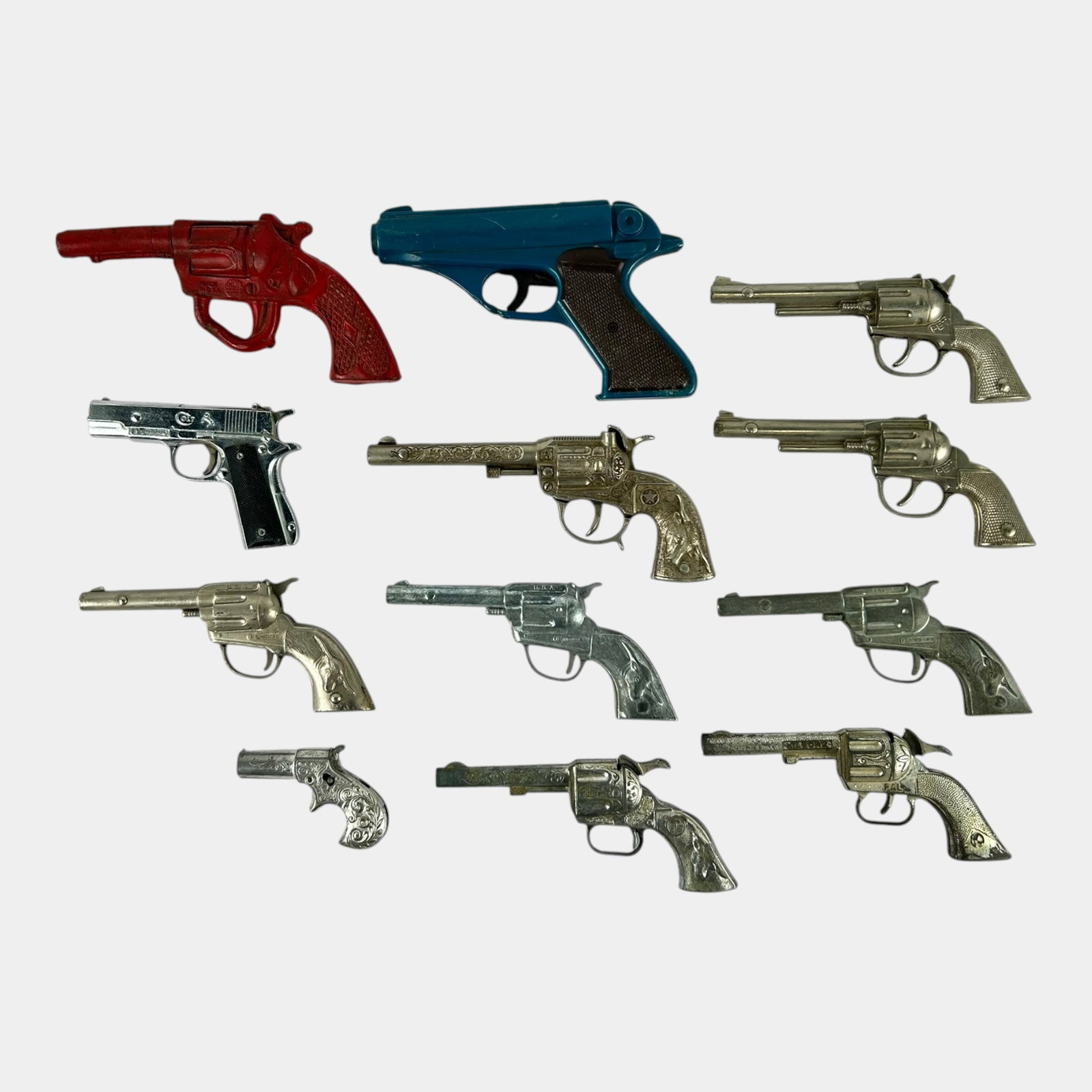 Mid Century Toy Cap Guns Cast Metal Western Cowboy Revolver Pistol Collection (1 of 4)