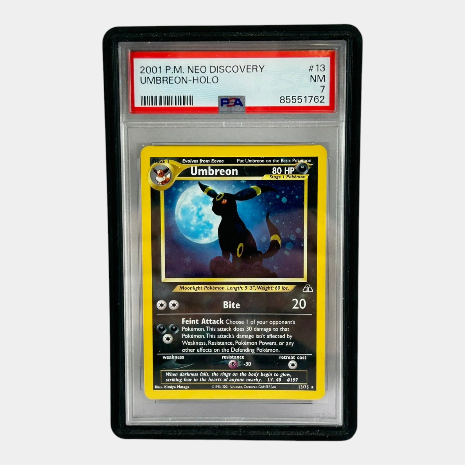 Umbreon-Holo #13 PSA 7 Neo Discovery Graded Pokemon Card (1 of 2)