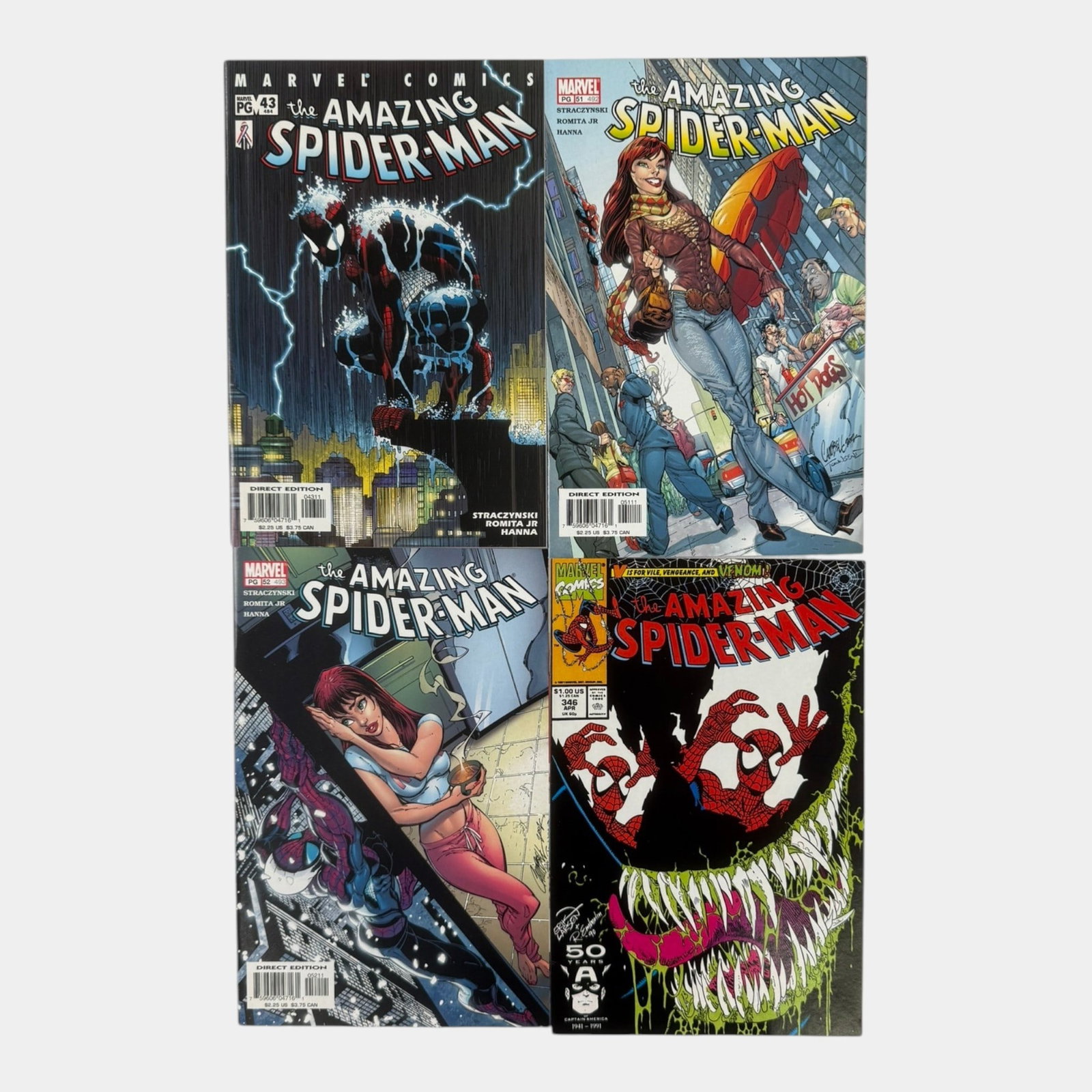 Amazing Spider-Man #43, 51, 52, & 346 High Grade Key Comic Books Scott Campbell Covers (1 of 2)