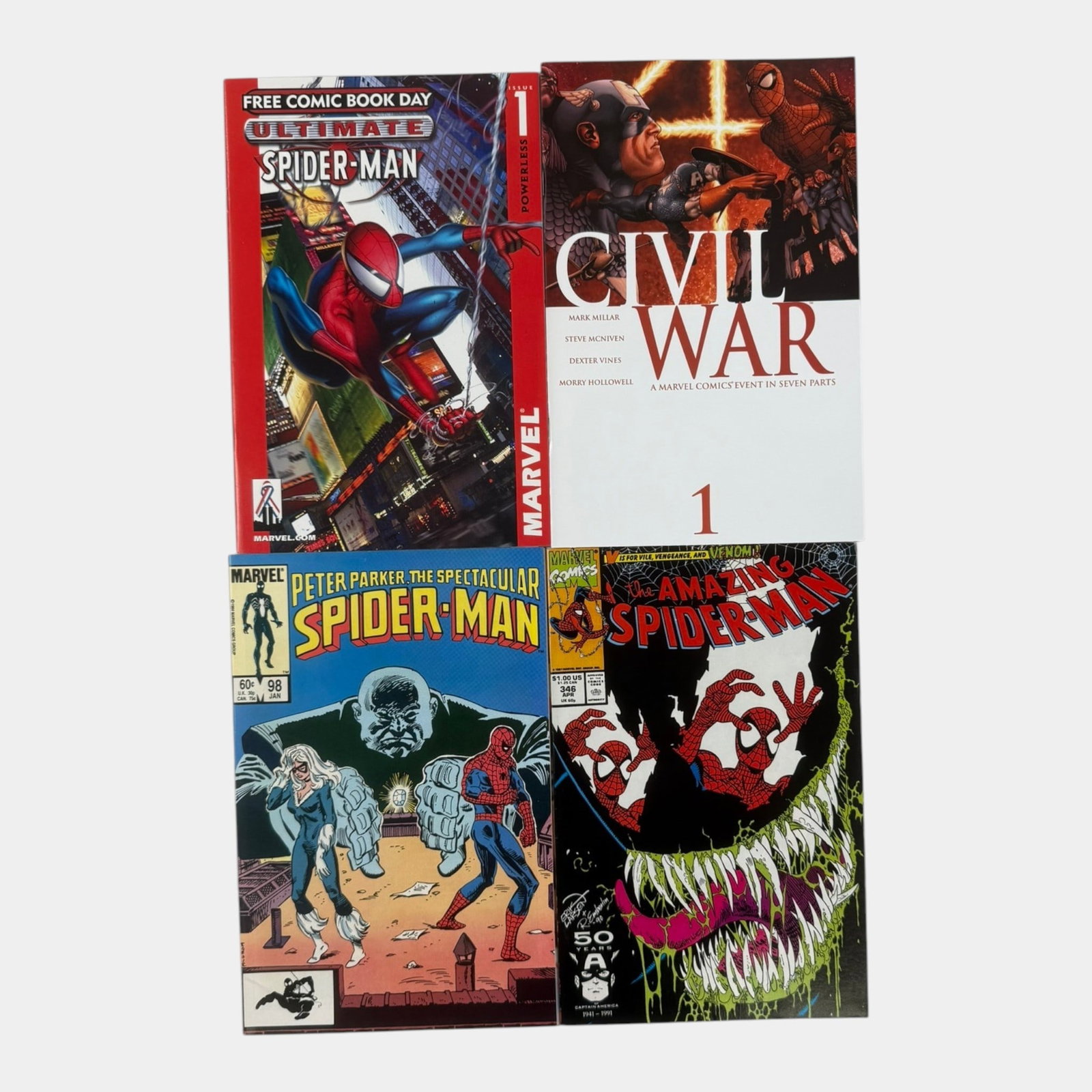 Ulitemate Spider-Man #1 FCBD, Civil War #1, Spectacular Spider-Man #98, Amazing Spider-Man 346 High (1 of 1)