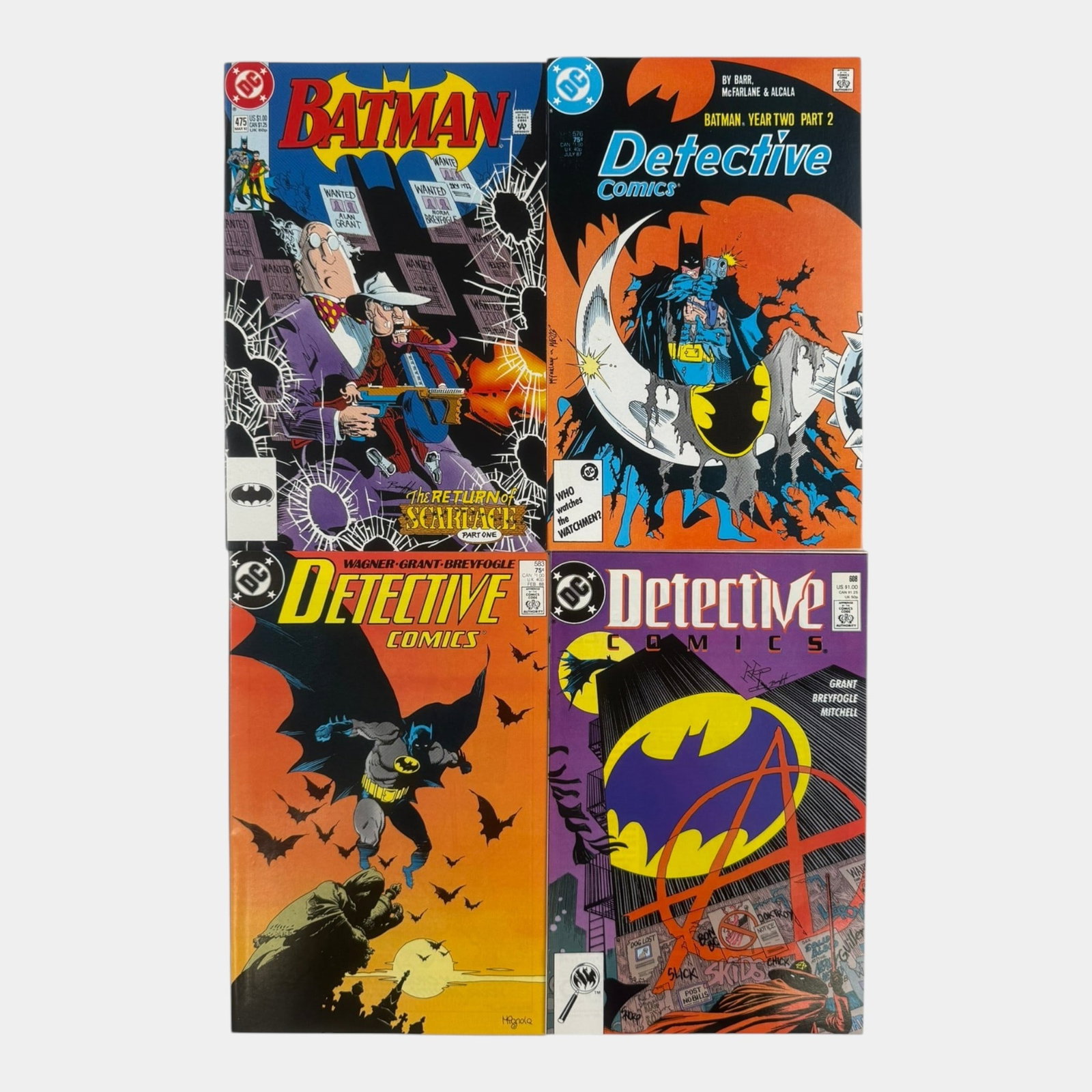 Detective Comics #576, 583, & 608 And Batman #475 High Grade Key Comics Copper Age DC Comics (1 of 2)