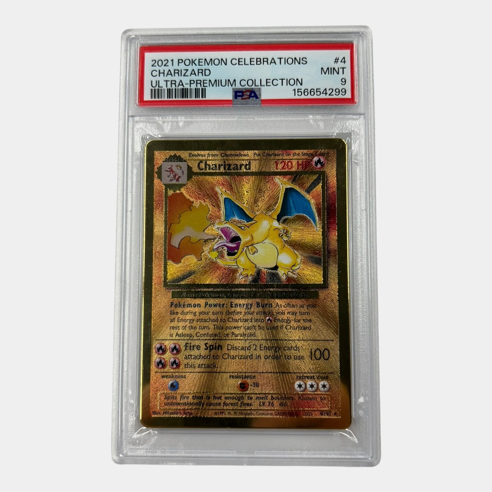 Charizard #4 PSA 9 Ultra-Premium Collection Gold Metal Graded Pokemon Card (1 of 2)