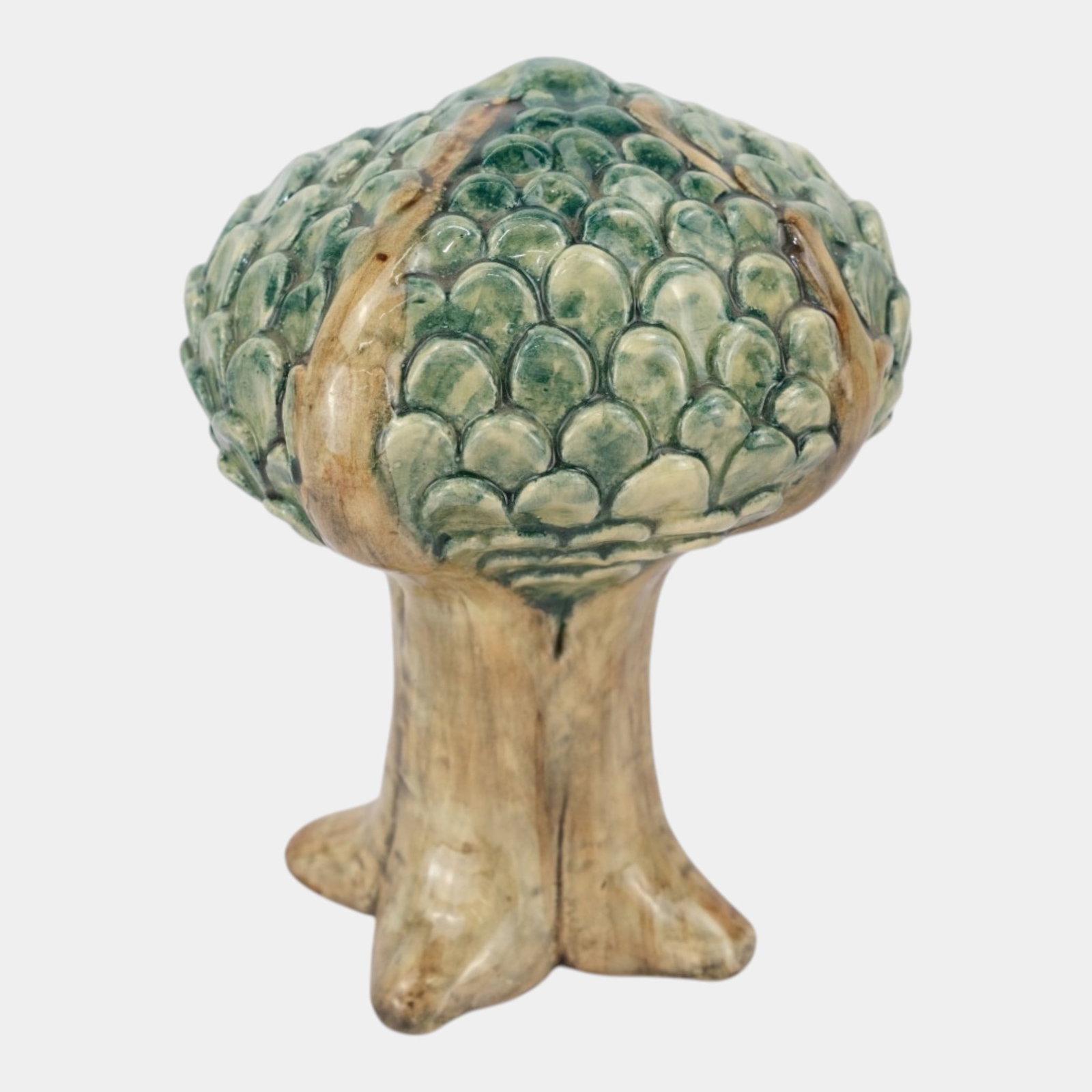 Shearwater Pottery Southern Folk Art Green Figural Oldsfield Tree Ceramic Sculpture: Professional, fast, and affordable in house shipping available for all items. For higher resolution images please visit bid.craftedauctions.com Shearwater Pottery Southern Folk Art Green Figural Oldsf