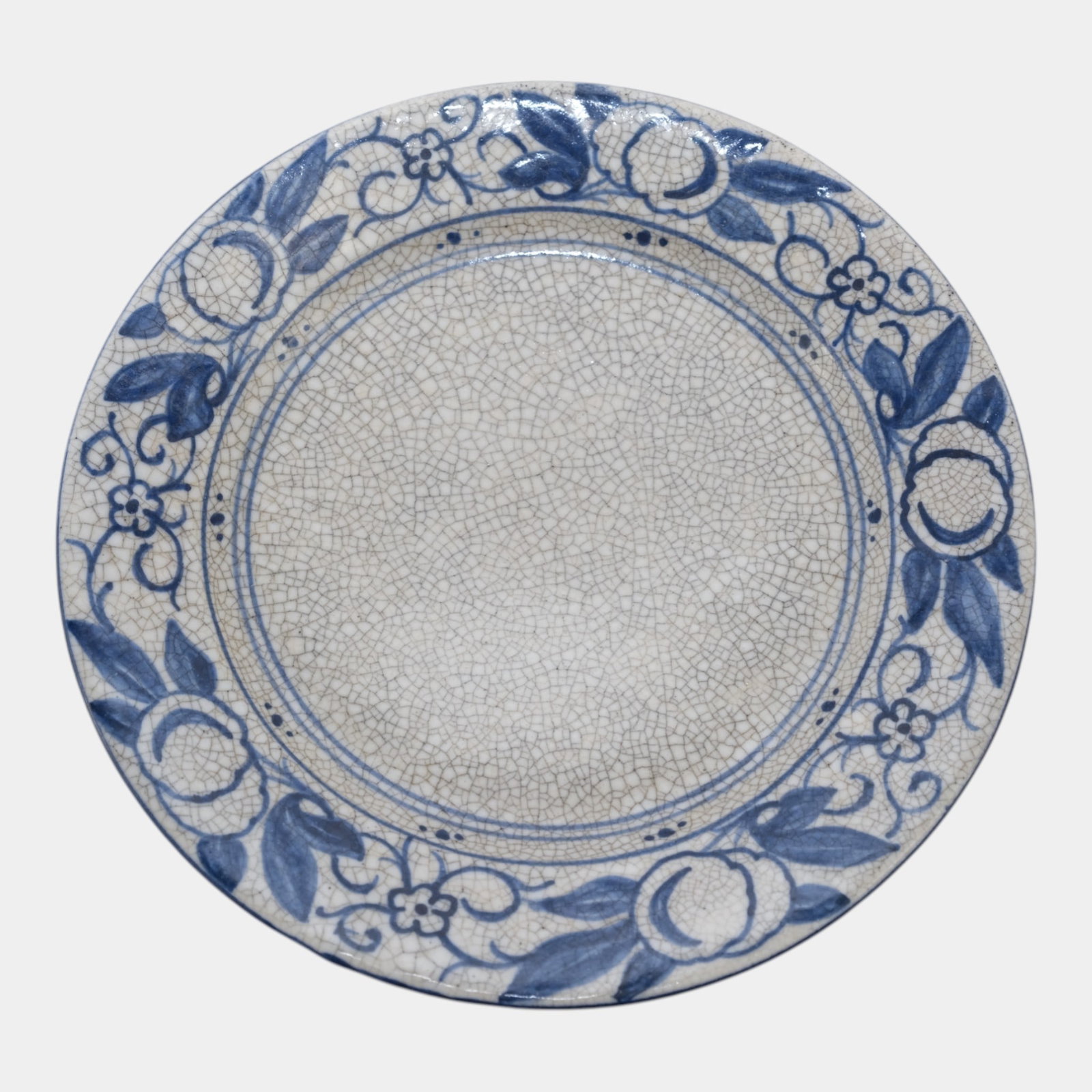 Dedham Pottery 1896-1928 Arts And Crafts Pottery Blue Horse Chestnut Plate (1 of 7)