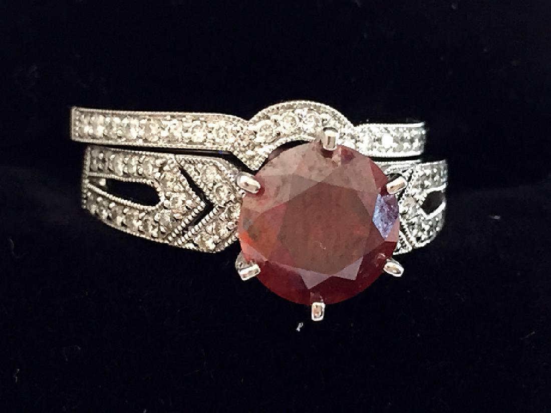 14kt Gold Ladies Red Diamond Ring (1 of 5)