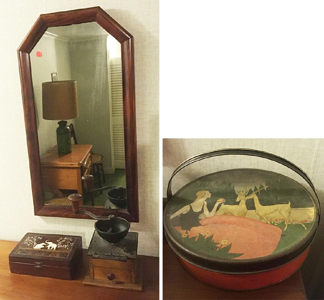 Vintage Mirror, Coffee Grinder, Tin (1 of 6)