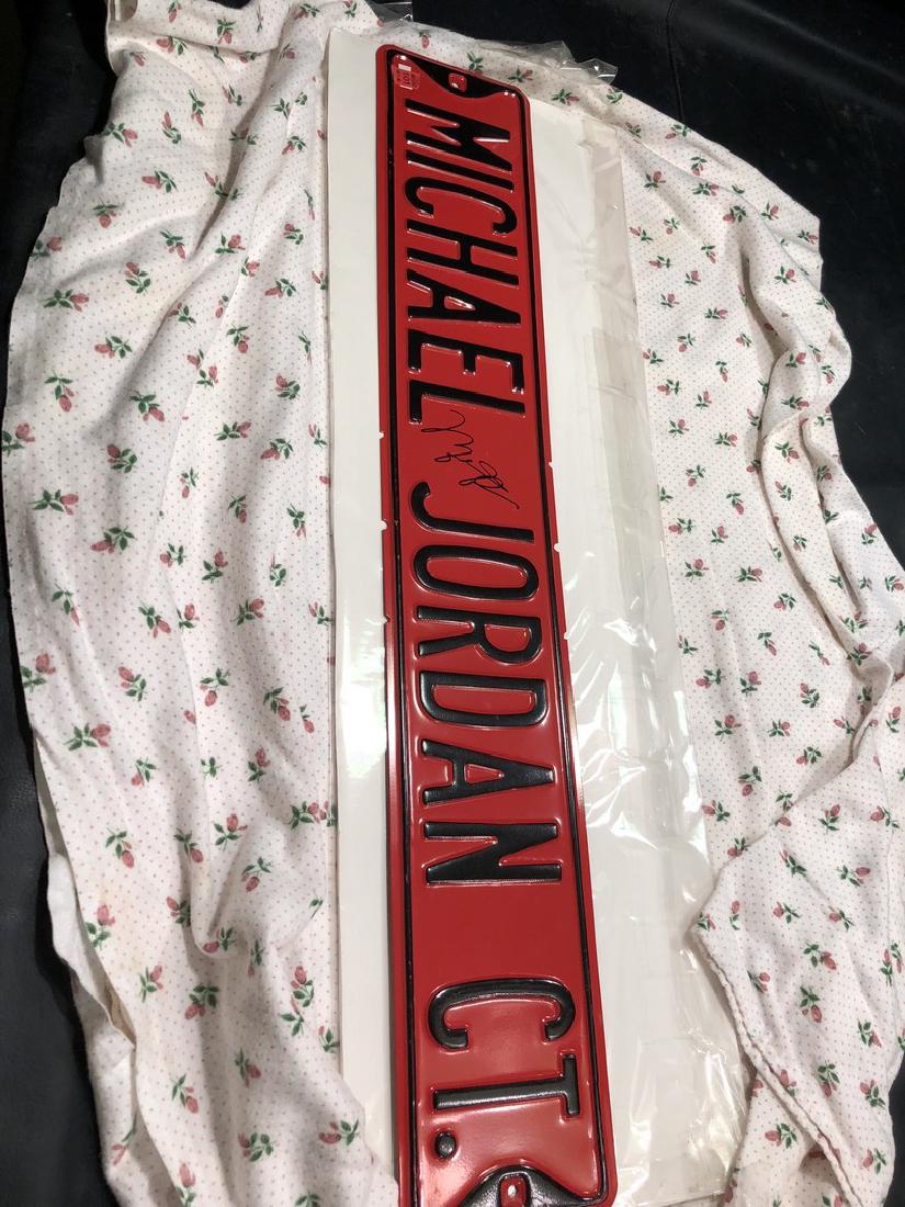 Autographed Michael Jordan Street Sign (1 of 3)