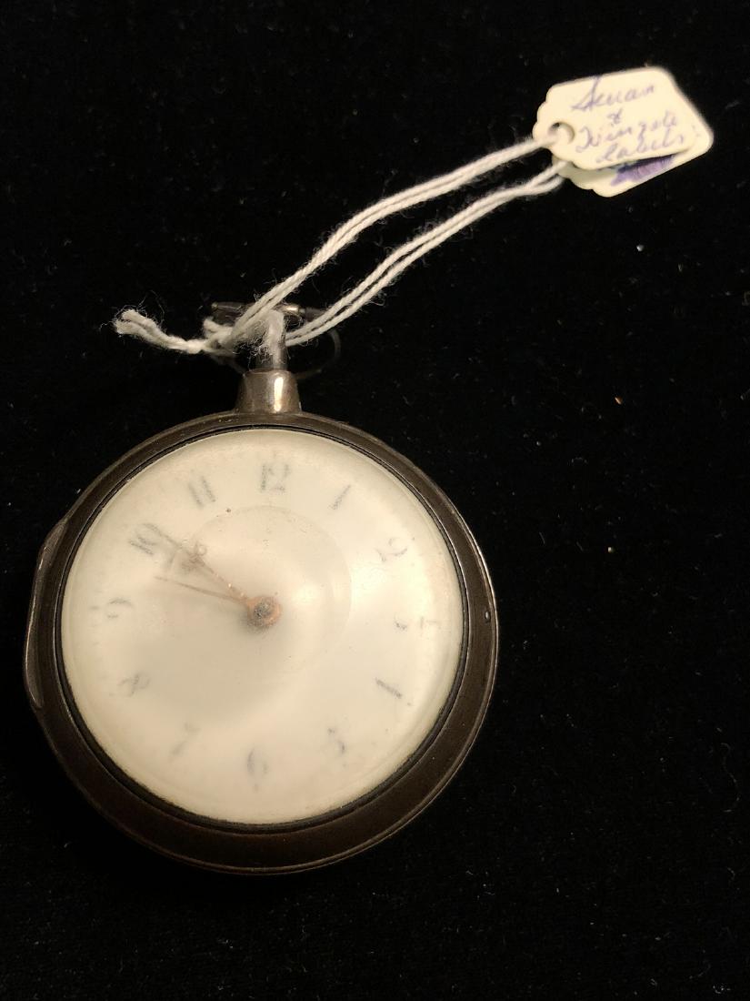 English Fusee Pocket Watch with Silver Case: English Fusee Pocket Watch with silver case. (RL)