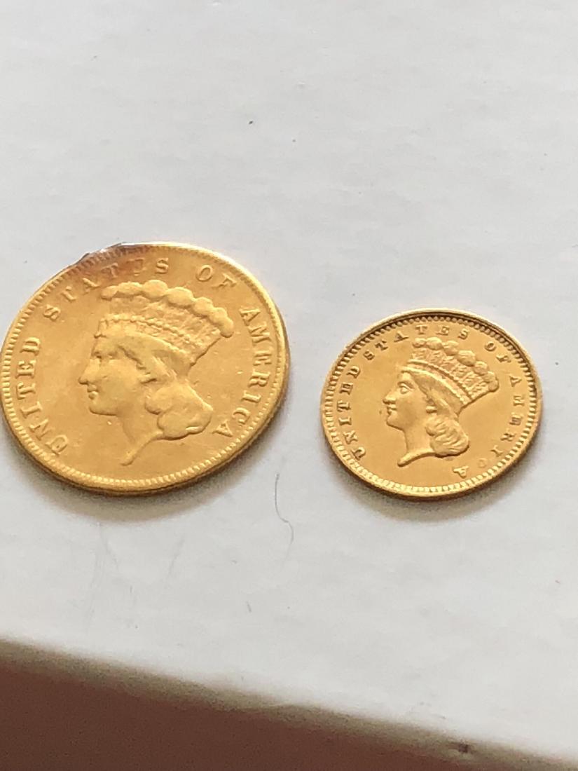 1855 3 Dollar and 1862 1 Dollar Gold Coin (1 of 5)