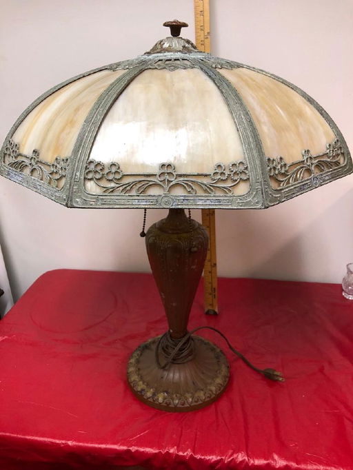 Rainaud Carmel Slag Glass Lamp