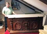 Victorian Marble Top Carved Credenza