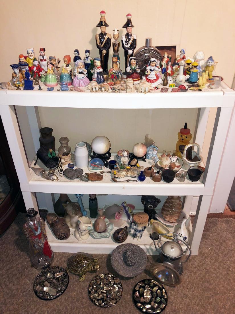 Collectibles Estate Lot: Treasure trove of collectibles, all being sold for one monies as found at the estate. Included porcelain figurines, trivets, animals, etc.