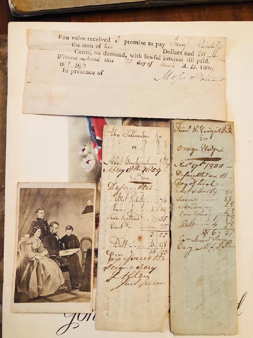 Lincoln and Civil War Memorabilia: Photo of Abe Lincoln and his family, vintage (1806) sheriffâ€™s documents, Gone with the Wind and Gettysburg memorabilia.