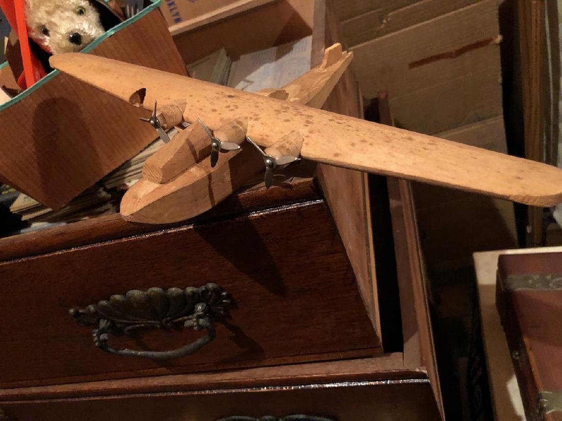 Vintage Wooden Airplane: Vintage wooden hand carved airplane. Great gift for Dad for Fatherâ€™s Day!