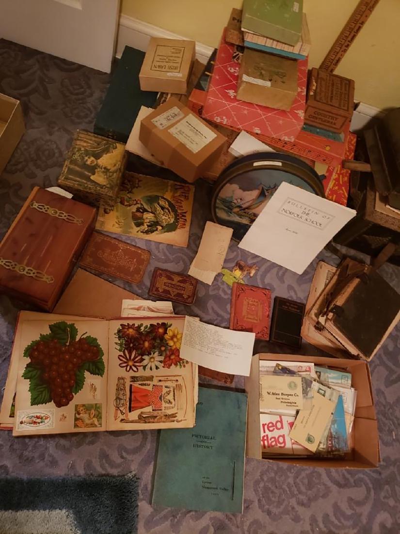Estate Lot: Estate lot includes vintage books, Victoriana, Rip Van Winkle book, History books, many estate goodies! From the Wadhams Estate.