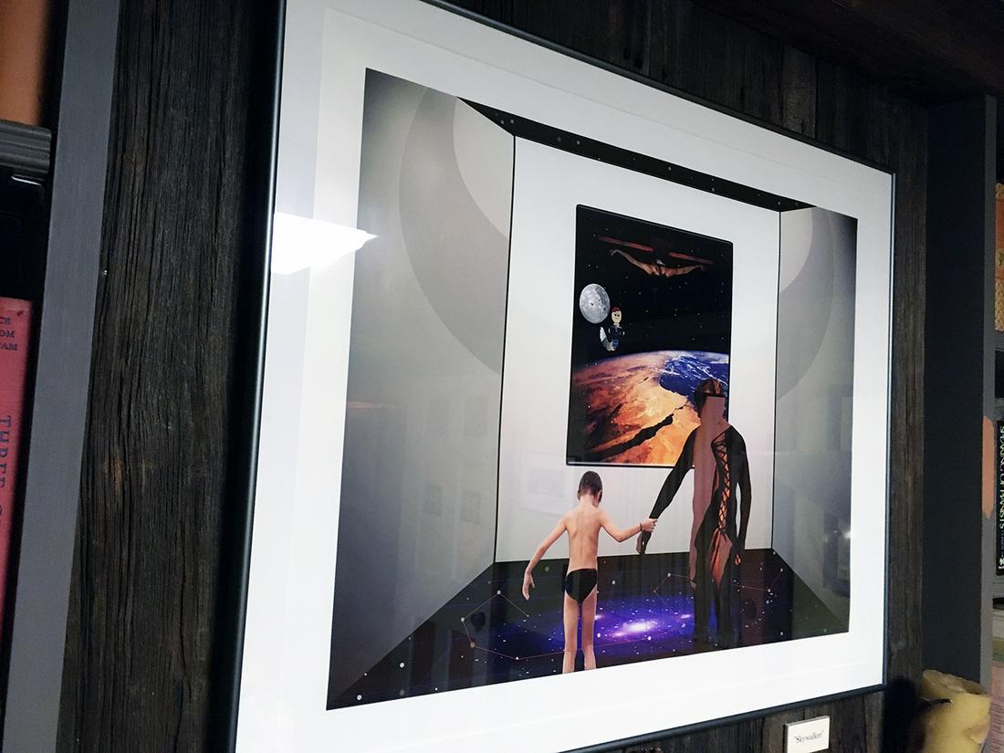 Modern Art: Skywalker: Skywalker, Iris print, framed, by David Szydlowski. As written in a catalog of artwork by David Szydlowski: Earth seen as just another planet, a place where the choice is between salvation and praise 