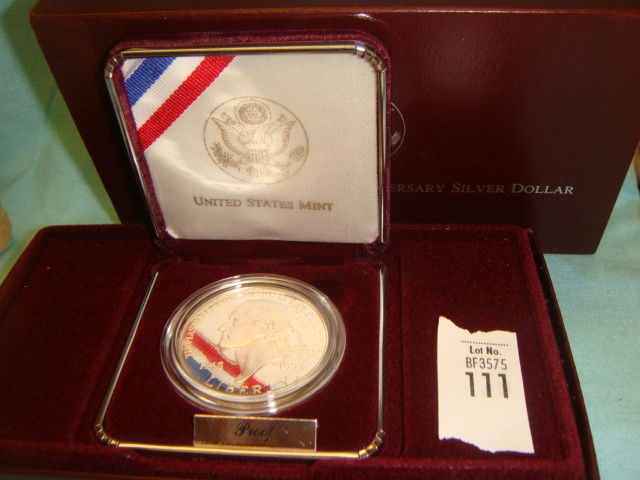 1993 Proof Silver Dollar: Thomas Jefferson 250th anniversary Silver Dollar Coin