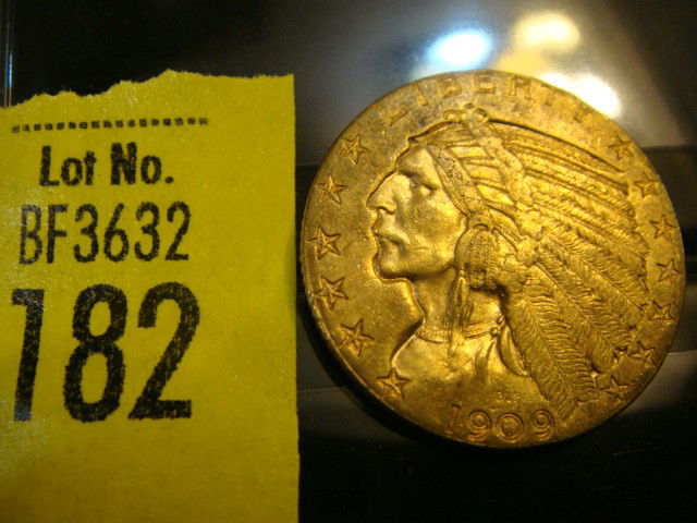1909 5 Dollar Indian Head Gold Coin: 1909 5 Dollar Indian Head Gold Coin