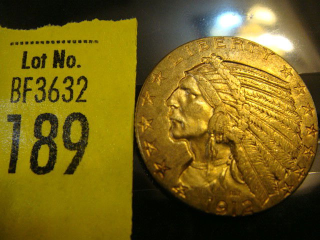 1912 5 Dollar Indian Head Gold Coin: 1912 5 Dollar Indian Head Gold Coin