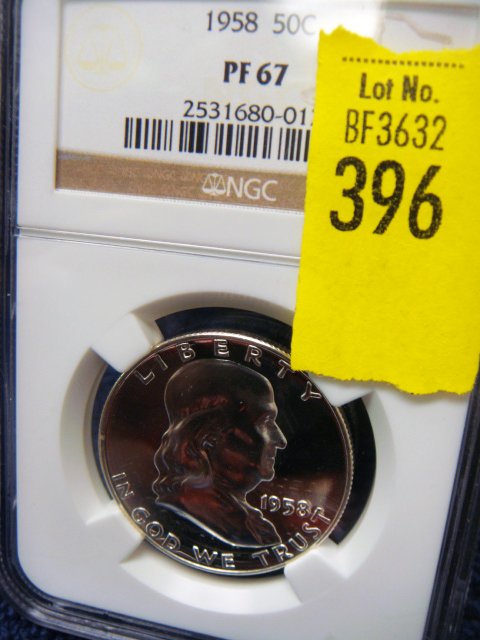 1958 PF67 Ben Franklin Half Dollar: 1958 PF67 Ben Franklin Half Dollar