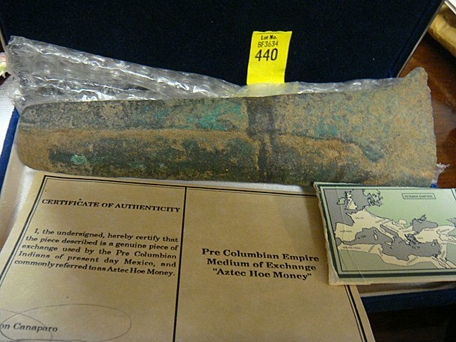 Pre Columbian Empire "Astec Hoe Money": Pre Columbian Empire Medium of Exchange "Astec Hoe Money"