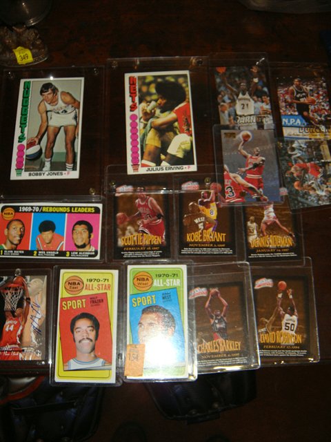 15 Basketball Cards: 15 Basetball Cards including Kobe Bryant, Julius Erving, David Robinson, Bobby Jones, etc.