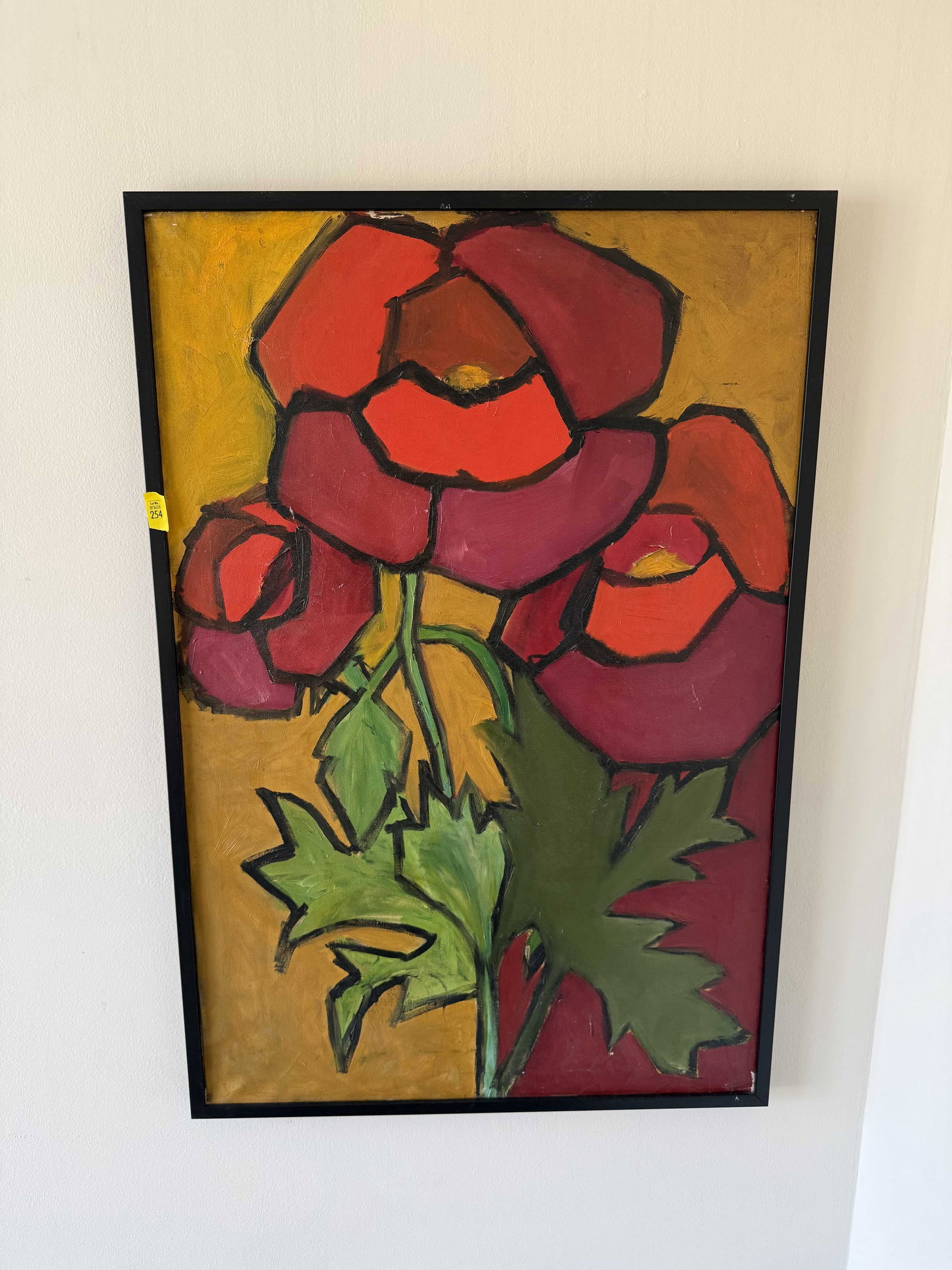 Contemporary /Painting Of A Rose, Oil On Board - 5