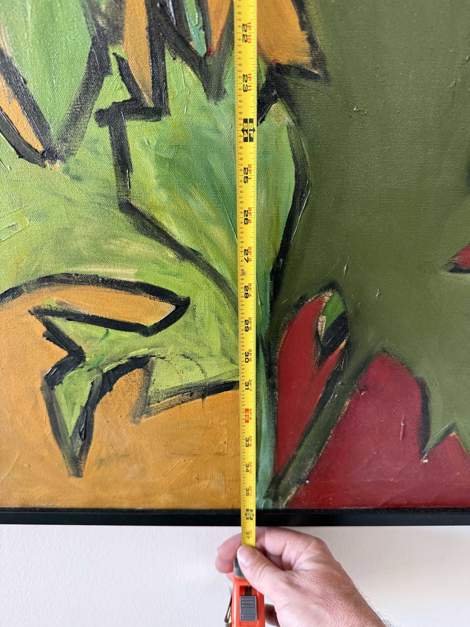 Contemporary /Painting Of A Rose, Oil On Board - 6