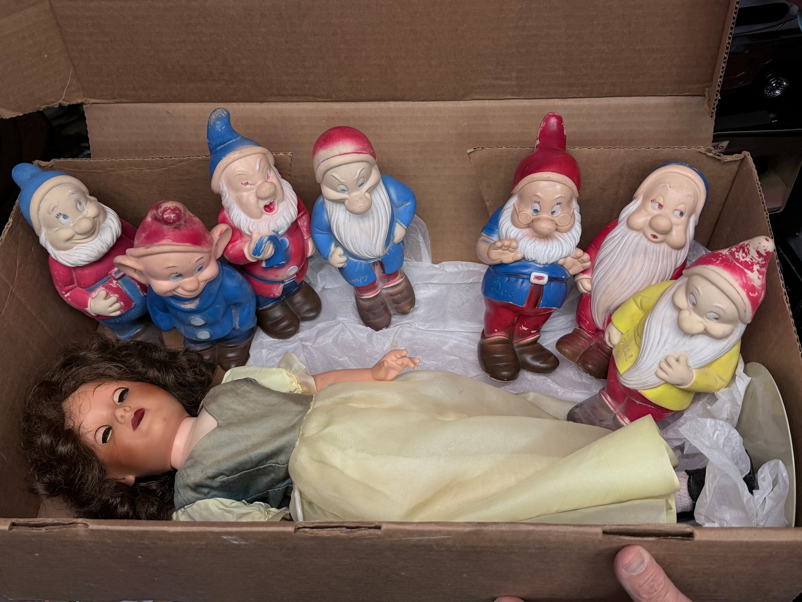 Original Snow White and the Seven Dwarves Figurines: This lot is from the 1950s and has been with the same family for many years.