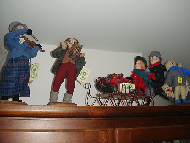 5 Christi Character Dolls plus Sleigh: 5 Christi Character Dolls plus sleigh. All in very nice condition with original tags still attached. "Christi Character Dolls, Shawnee Mission, KS", plus all hand written information. -NY