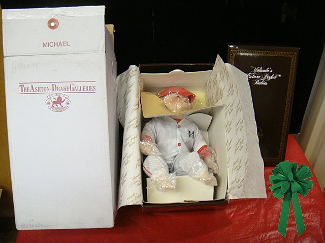 St. Jude Item: "Michael" Doll: To Benefit St. Jude Children's Research Hospital; Yolanda's Picture-Perfect Babies Collection, "Michael" Doll from Ashton-Drake Galleries, Edwin M. Knowles China Company. Fine bisque porcelain doll in